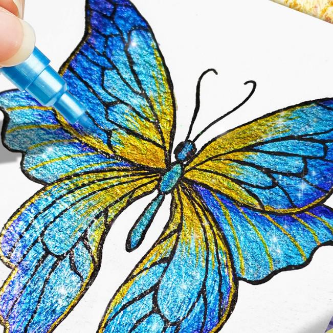 GuangNa® 24er-Set Acryl-Glitzermarker – 1,0 mm Feine Spitze