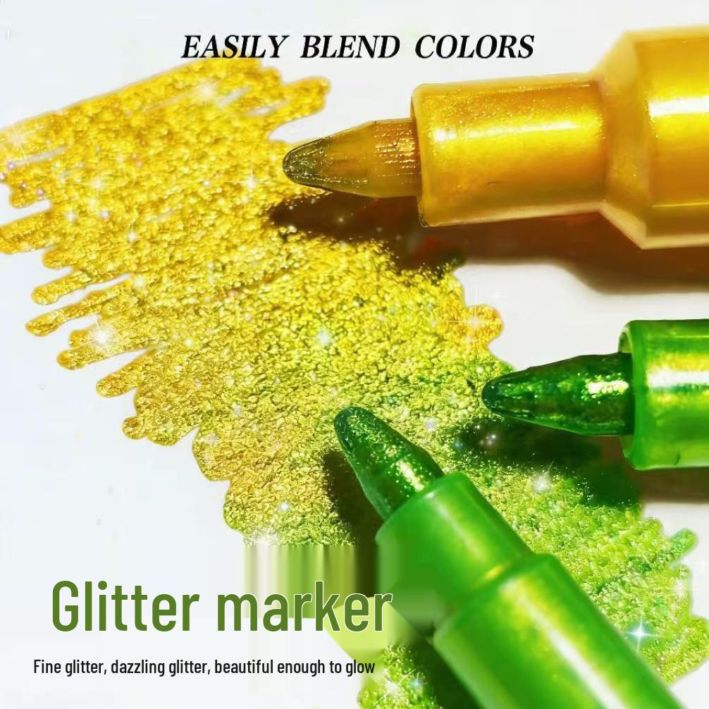 GuangNa® 24er-Set Acryl-Glitzermarker – 1,0 mm Feine Spitze