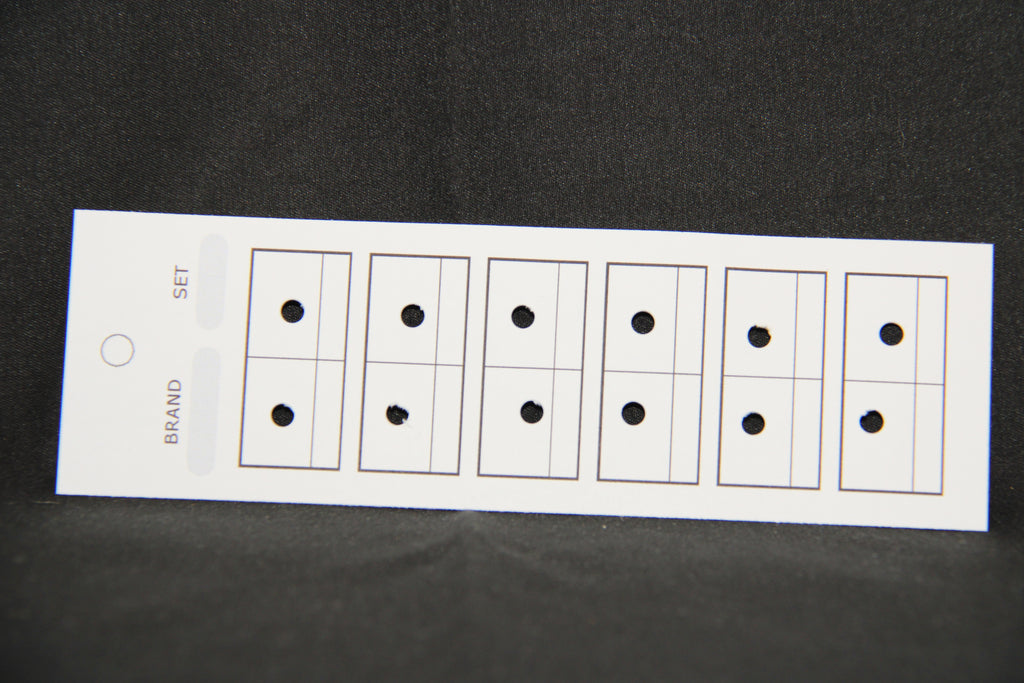 5 Farbkarten mit 12 Quadraten