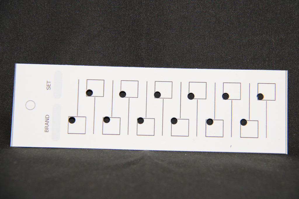 5 Farbkarten mit 12 Quadraten